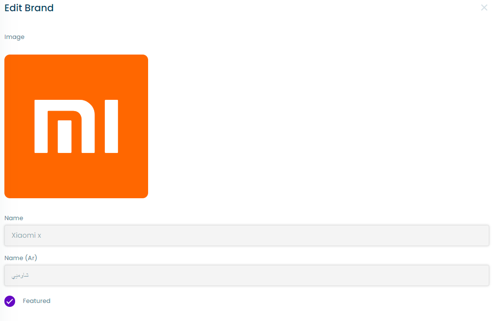 edit brand form screenshot